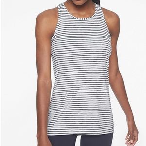 Athleta HighNeck Chi Stripe Tank